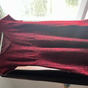 Red dress size large with design
